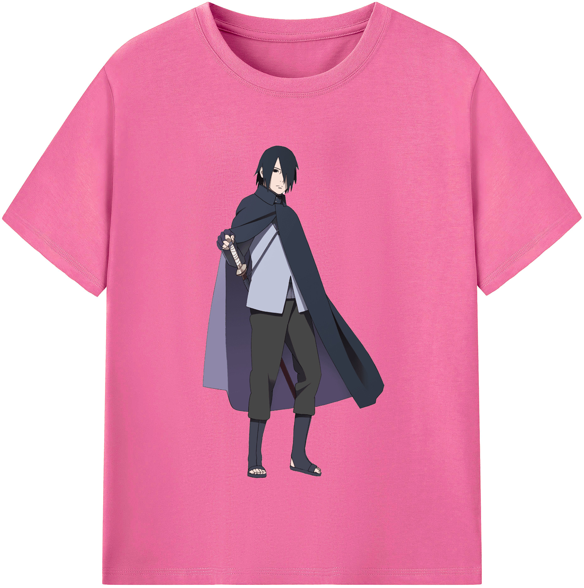 （画像用） NARUTO -ナルト- うちは サスケ Uchiha Sasuke レディースカジュアルプリントTシャツ（綿100％）